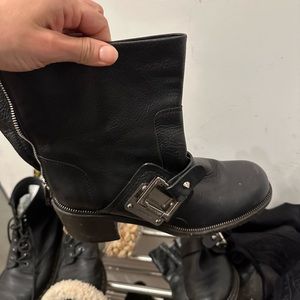 Barbara Bui Black Ankle Boots with Metallic Details